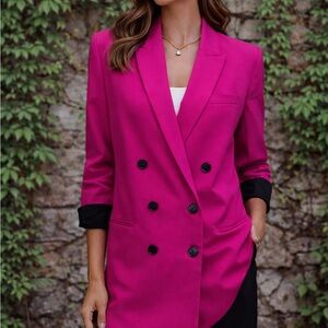 JOIE Hot Pink Double Breasted Blazer. M
